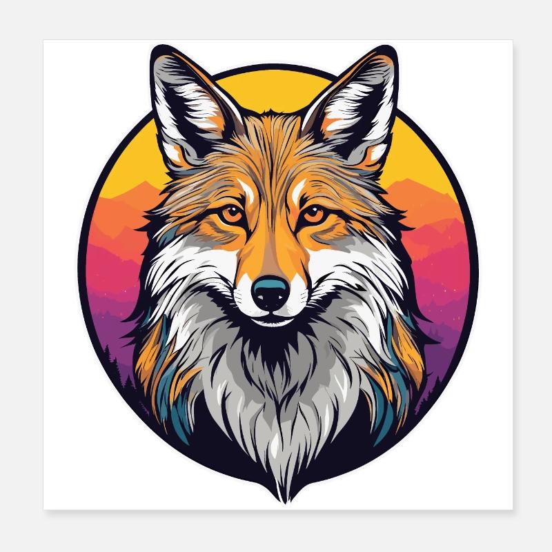 Jackal Poster 8" x 8" (20x20 cm)