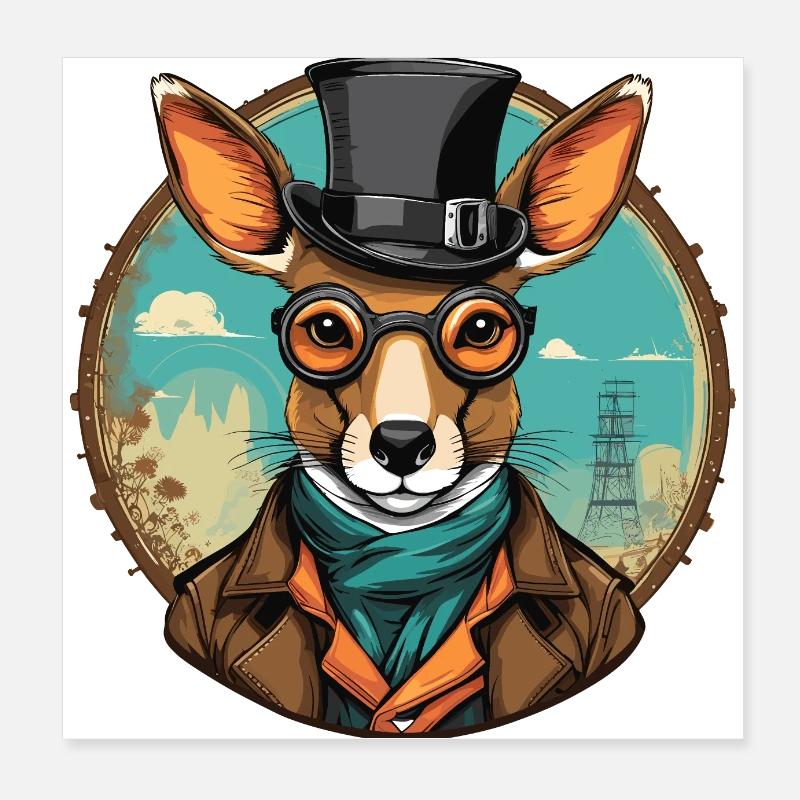 Känguru Poster 20x20 cm