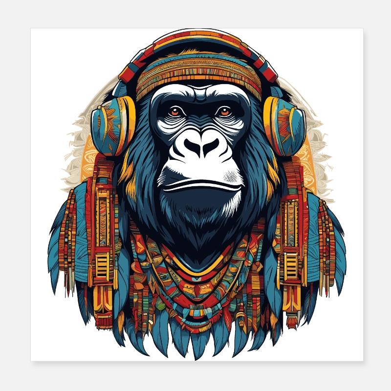 Gorille Poster 20 x 20 cm