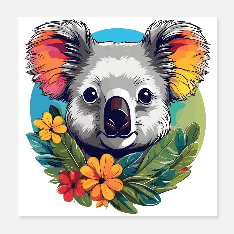 Koala Poster 8" x 8" (20x20 cm)