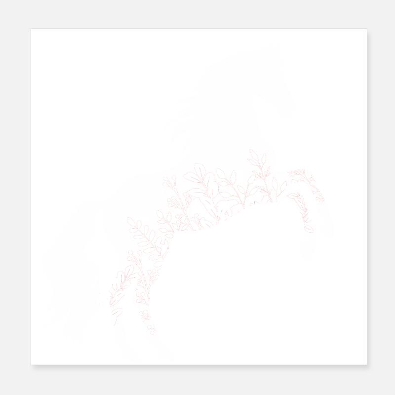 Blumenpferd Poster 20x20 cm