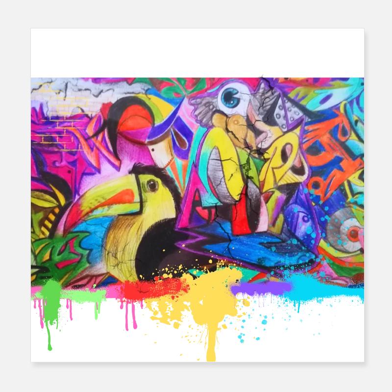 Graffiti Street Art T-Shirt Poster 20x20 cm