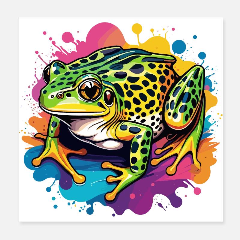 Leopard Frog Poster 8" x 8" (20x20 cm)