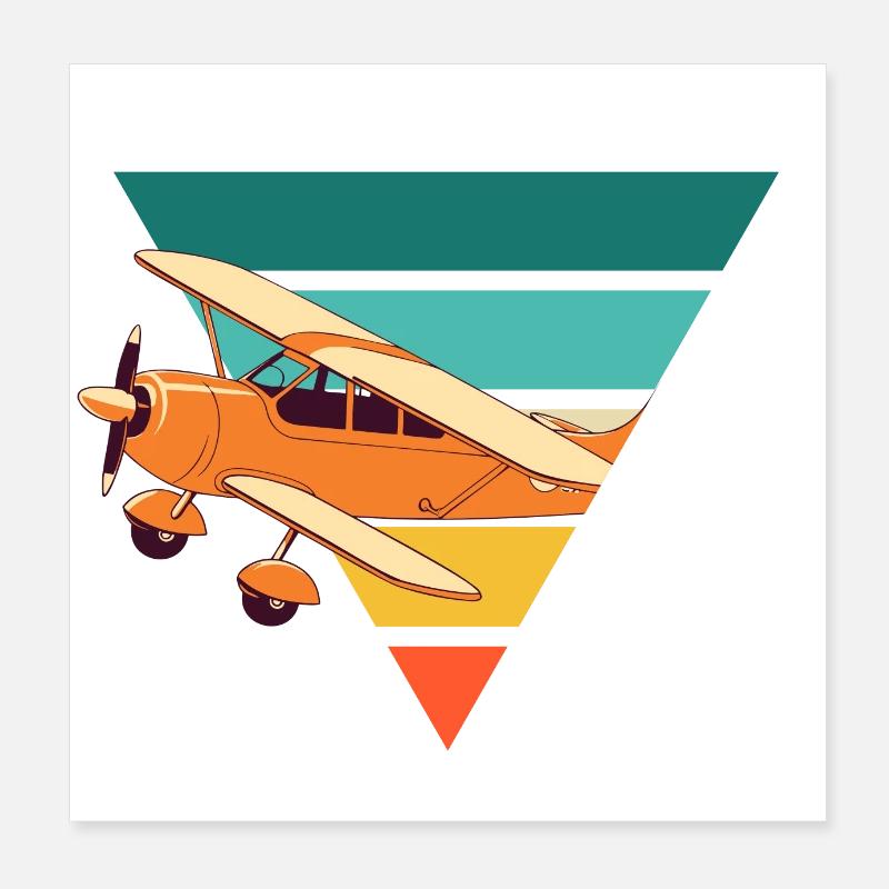 Avion vintage - idée cadeau Poster 20 x 20 cm