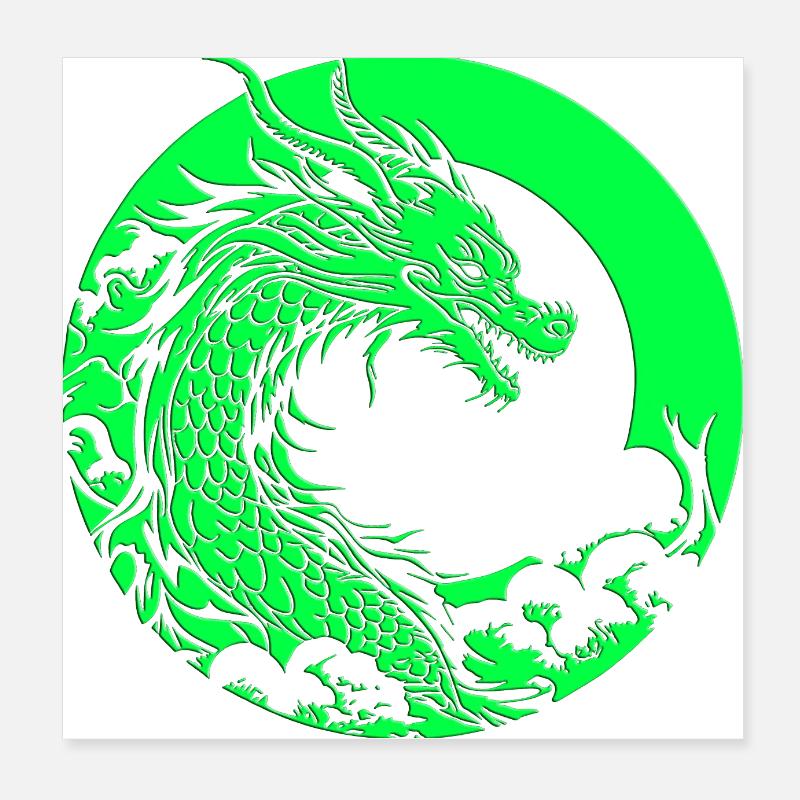 Fantasy Dragon Anime Dragon Head Mythical reptile Poster 8" x 8" (20x20 cm)