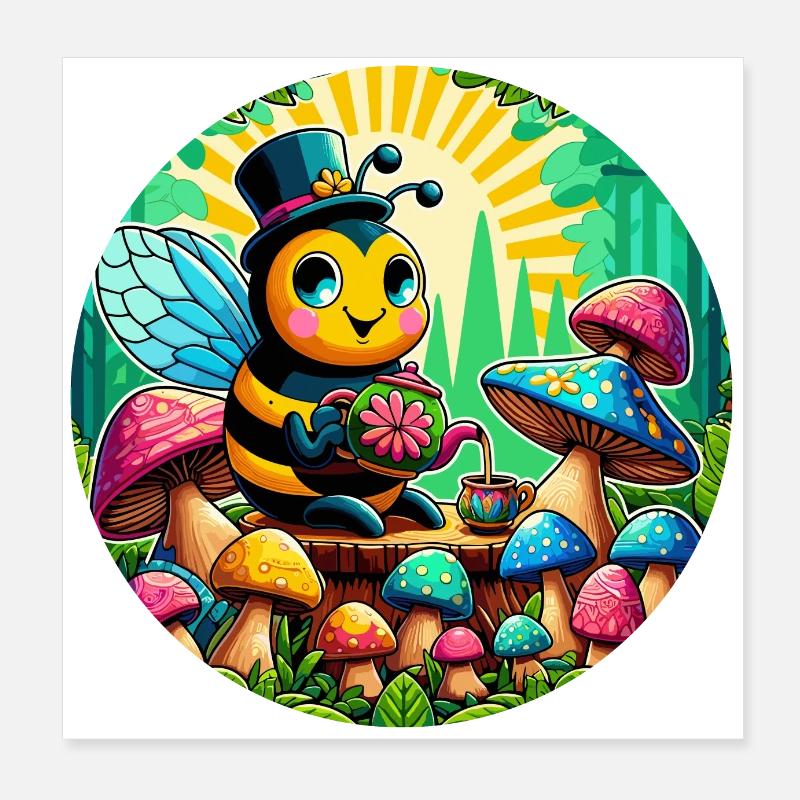 Lebendige Naturkunst: Eine bunte Reise Poster 20x20 cm