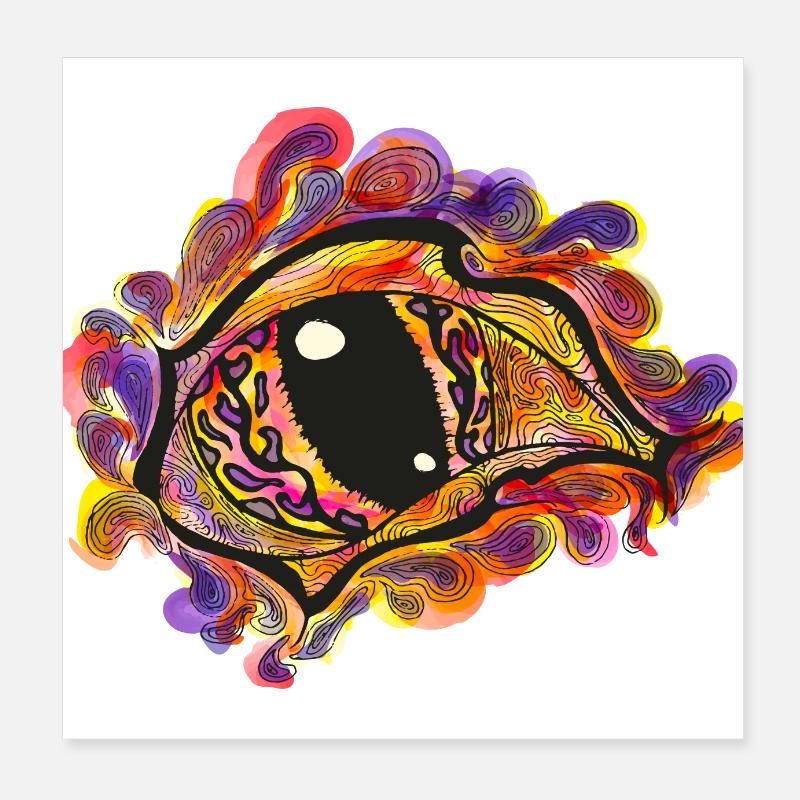 Oeil mystique - Art abstrait - Style aquarelle Poster 20 x 20 cm