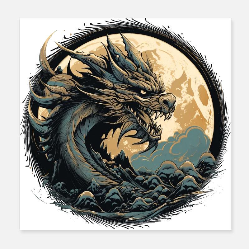 Dragon ancien Poster 20 x 20 cm