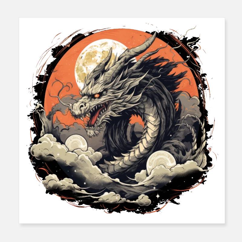 Old dragon Poster 8" x 8" (20x20 cm)