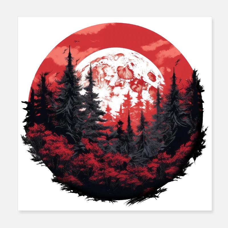 Nuit rouge Poster 20 x 20 cm