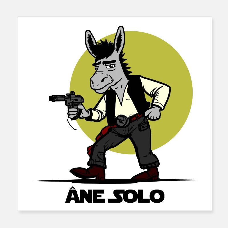 Le fameux ÂNE SOLO ! Poster 20 x 20 cm