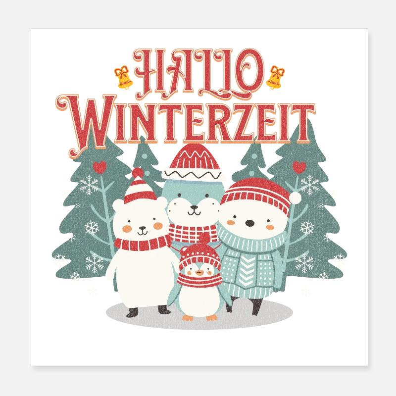 HALLO WINTERZEIT Poster 20x20 cm