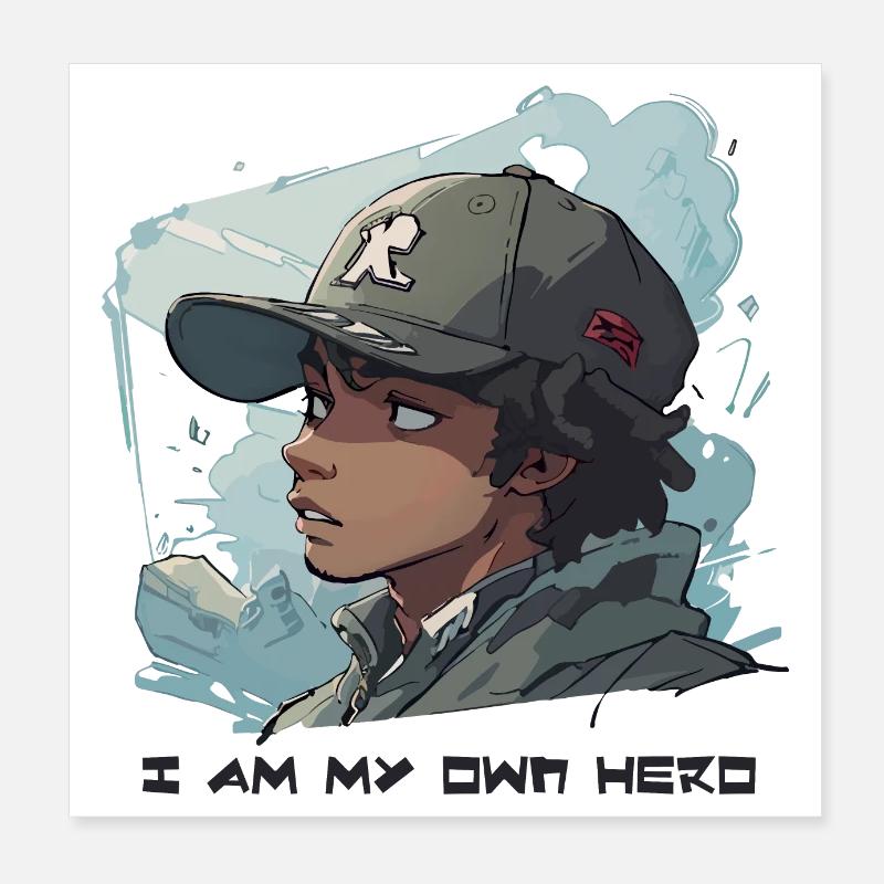 Anime Style Superhero Poster 8" x 8" (20x20 cm)