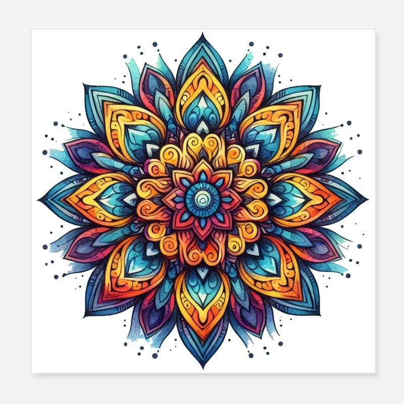 Mandala Harmony Poster 8" x 8" (20x20 cm)
