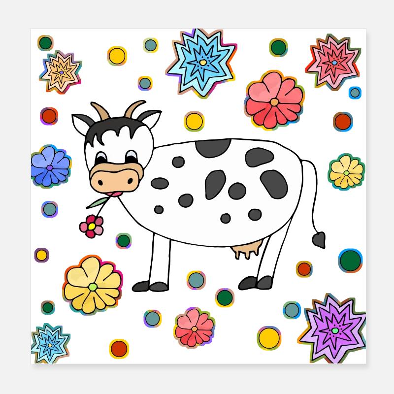 Vache Poster 20 x 20 cm