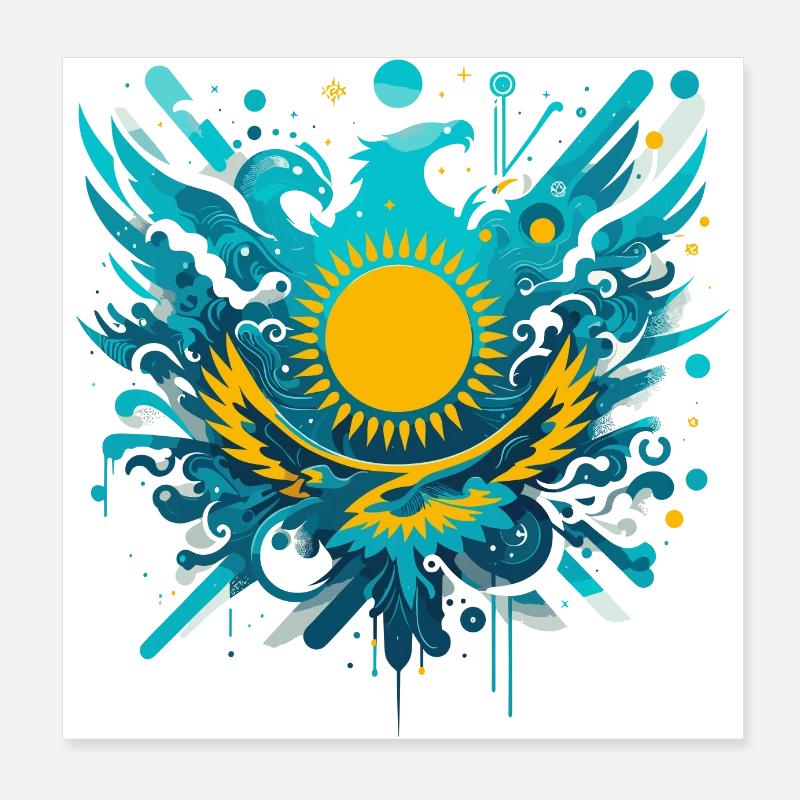 Kasachstan kunstvoll Geschenk Poster 20x20 cm