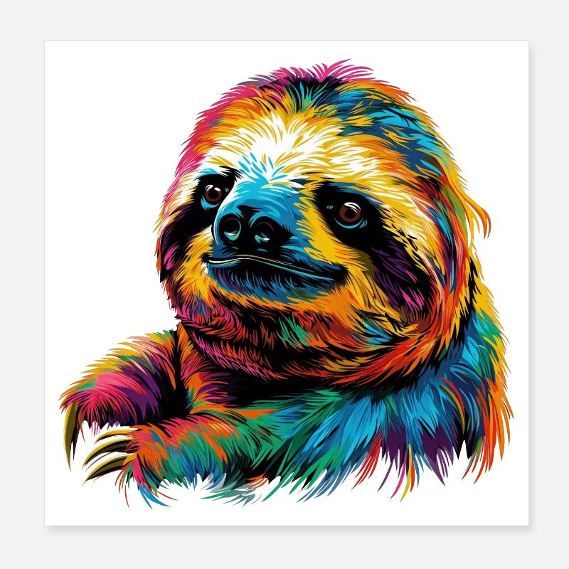 Sloth pop art Poster 8" x 8" (20x20 cm)