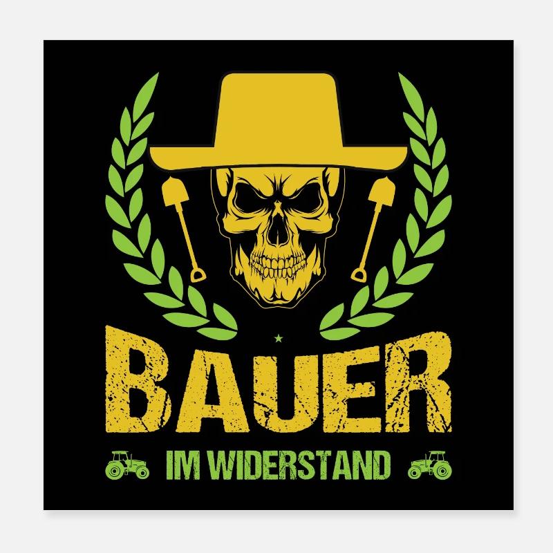 Bauer Im Widerstand Landwirt Protest Bauerndemo Poster 20x20 cm