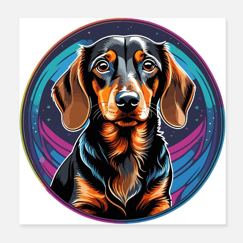 Dachshund Poster 8" x 8" (20x20 cm)