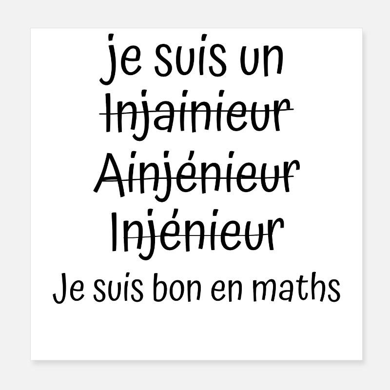 Ingénieur bon en maths Poster 20 x 20 cm
