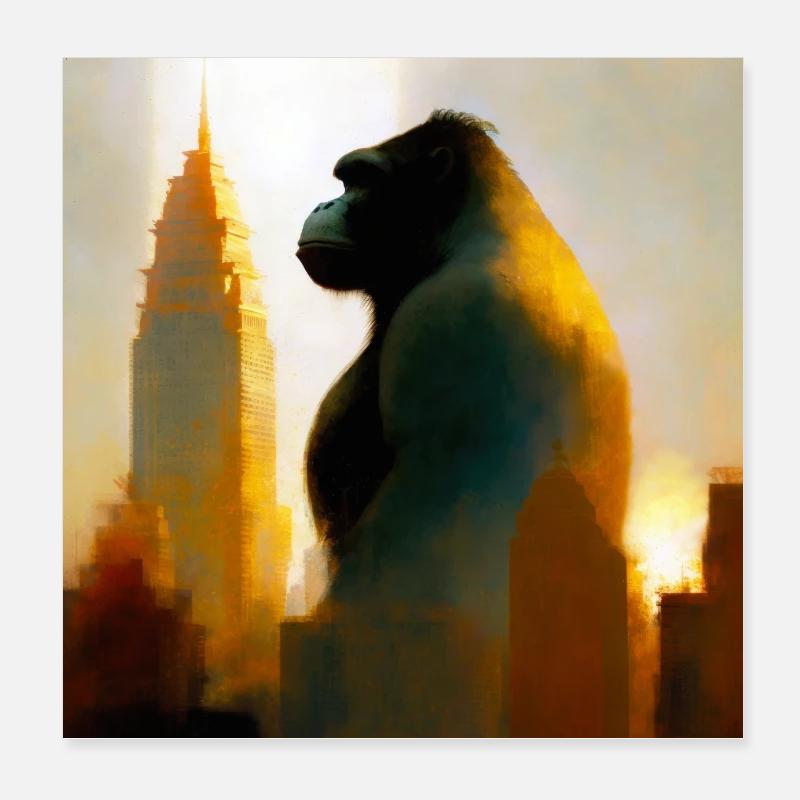 Gorilla 02 Poster 20x20 cm