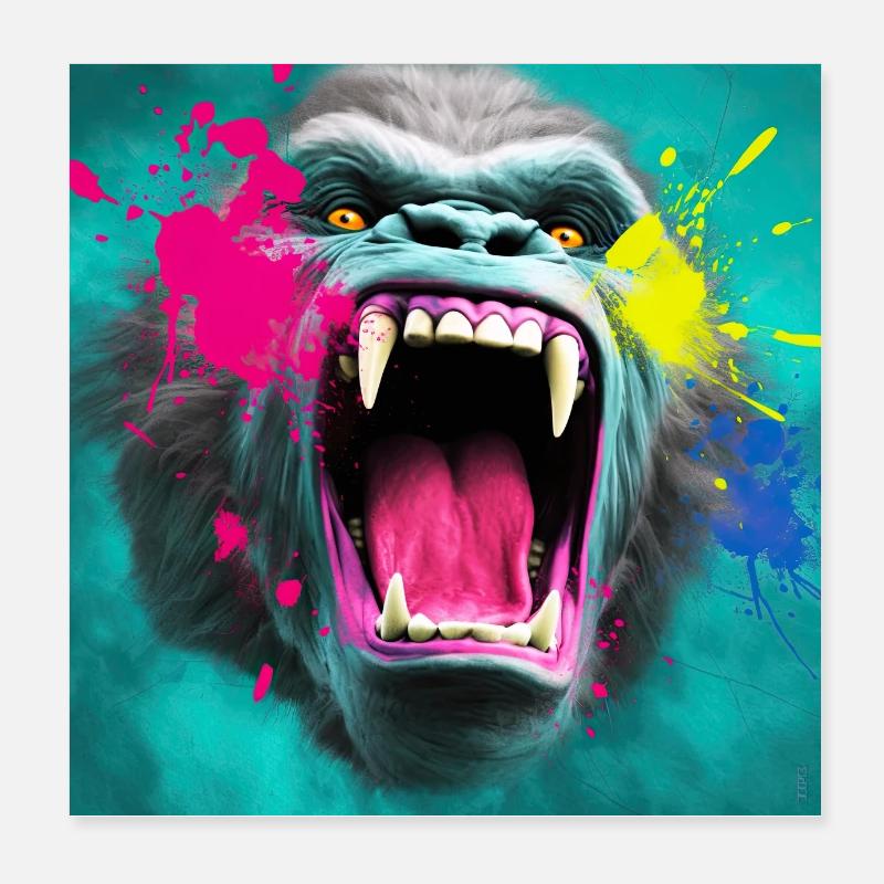 Gorilla 04 Poster 20x20 cm