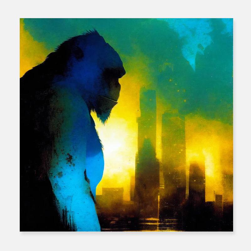 Gorille 01 Poster 20 x 20 cm