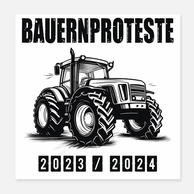 Bauernproteste 2023 2024 Bauerndemo Landwirt Poster 20x20 cm