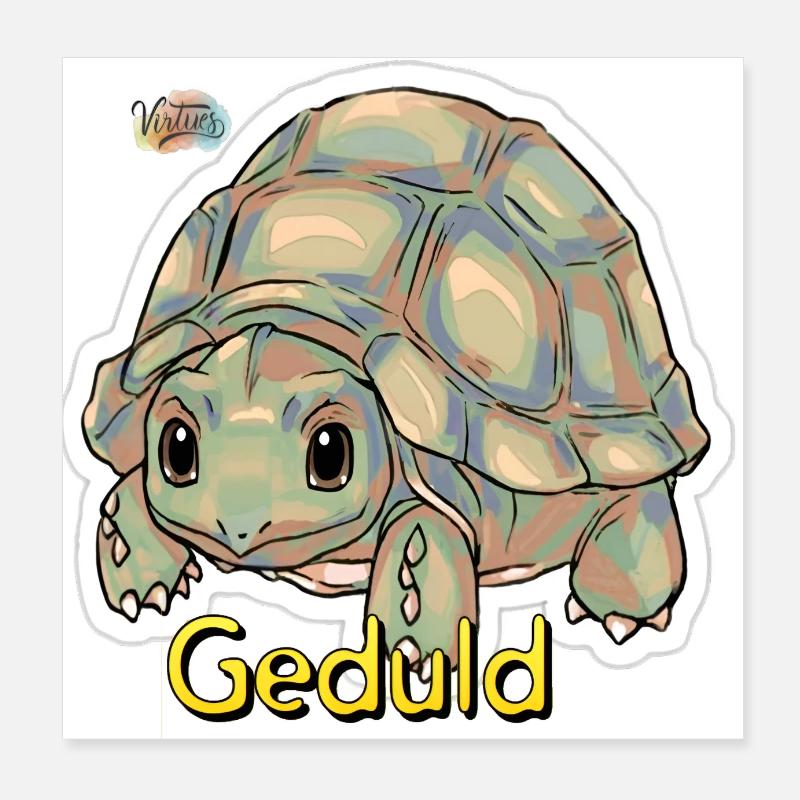 Werte mit Tieren: Geduld Poster 20x20 cm