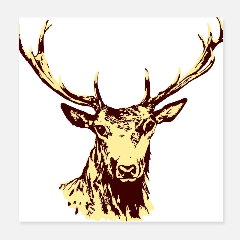 Hirsch Poster 20x20 cm