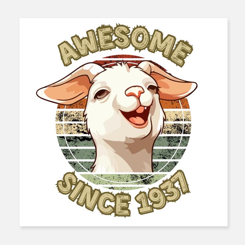 awesome Since 1937 - Birthday Gift Humor 1937 Poster 8" x 8" (20x20 cm)