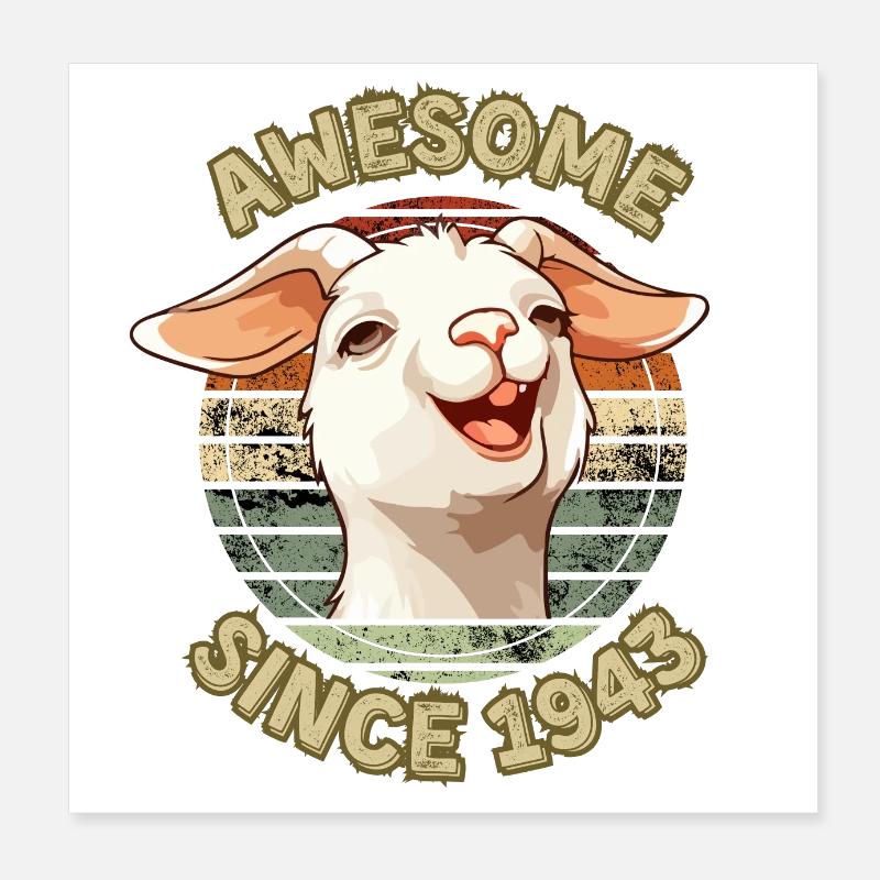 awesome Since 1943 - Humor 1943 Birthday Gift Poster 8" x 8" (20x20 cm)