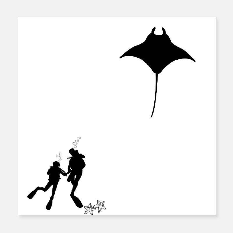 Plongée sous-marine Poster 20 x 20 cm