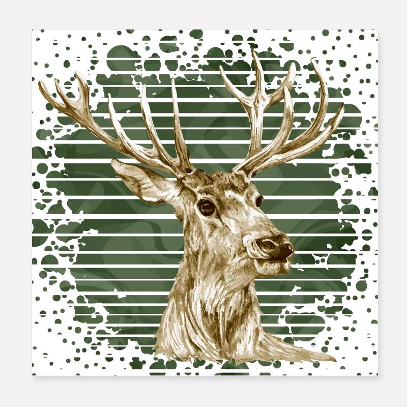 Hirsch Poster 20x20 cm