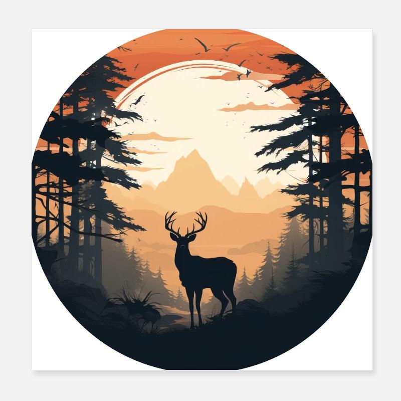 Forêt du matin Poster 20 x 20 cm