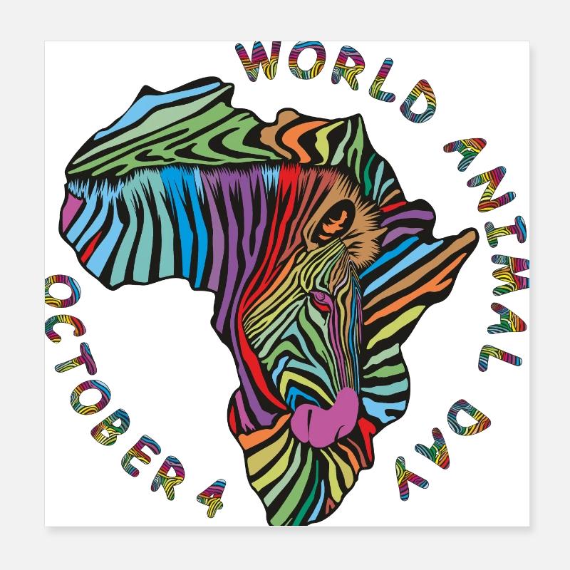 World Animal Day zebra background Poster 8" x 8" (20x20 cm)