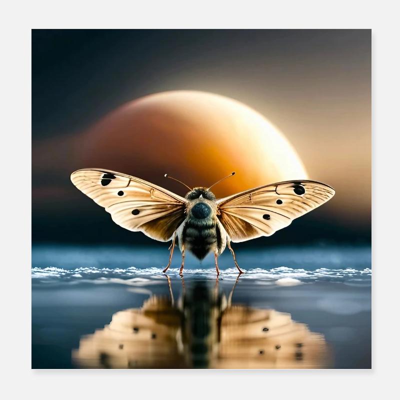 Papillon Nuit Poster 20 x 20 cm