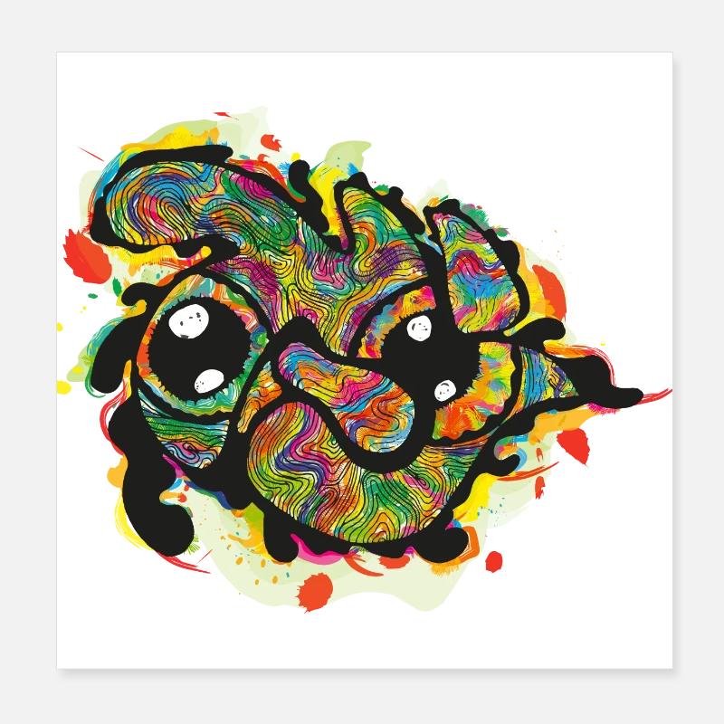 Funky Eyes - art abstrait - couleurs funky Poster 20 x 20 cm