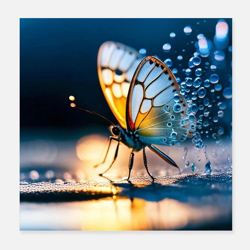 Papillon Poster 20 x 20 cm
