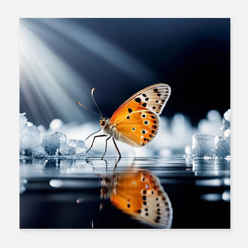Butterfly Poster 8" x 8" (20x20 cm)