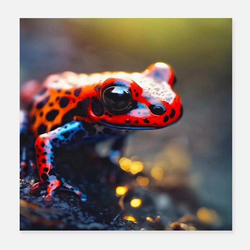 Colorful Frog Poster 8" x 8" (20x20 cm)