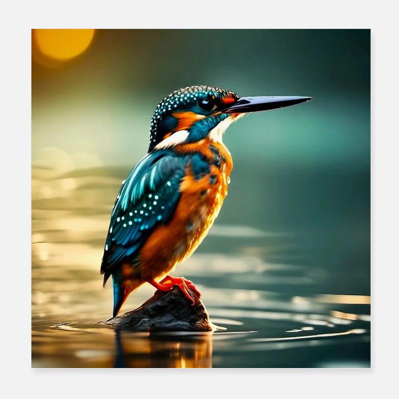 Eisvogel Poster 20x20 cm