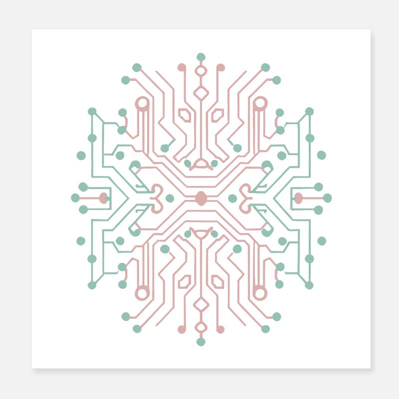 CircuitVerse Futuristika Poster 20x20 cm