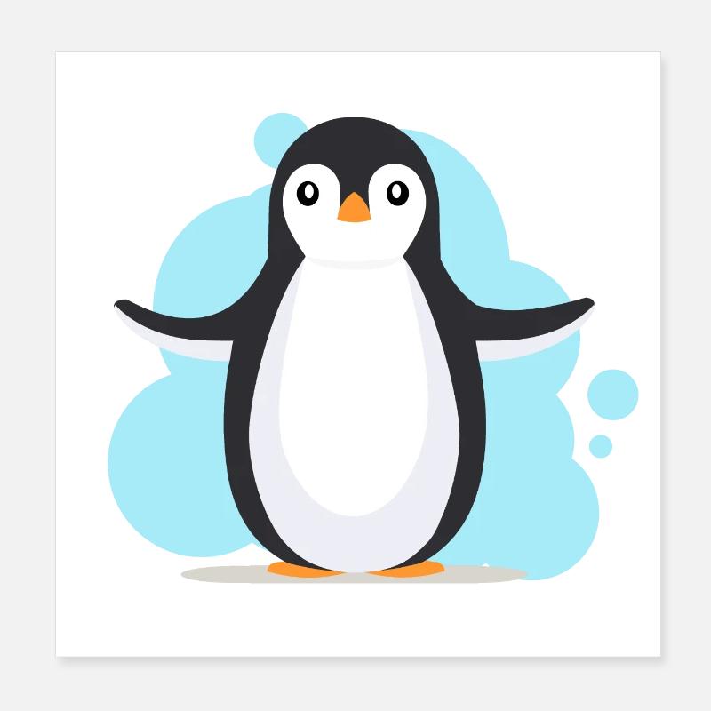 Pingouin heureux Poster 20 x 20 cm