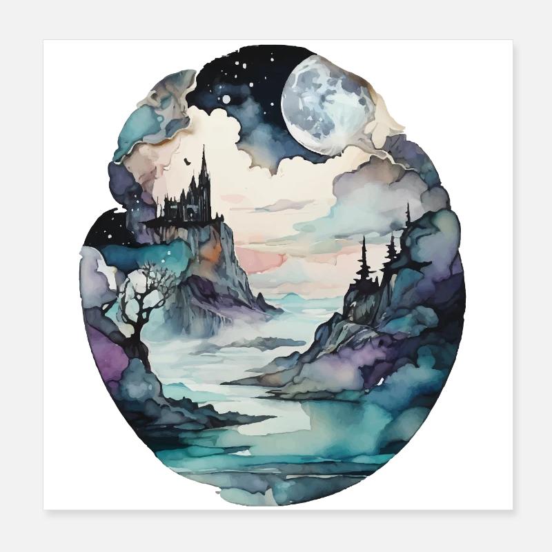 Verlorenes Land jenseitiger Träume Poster 20x20 cm