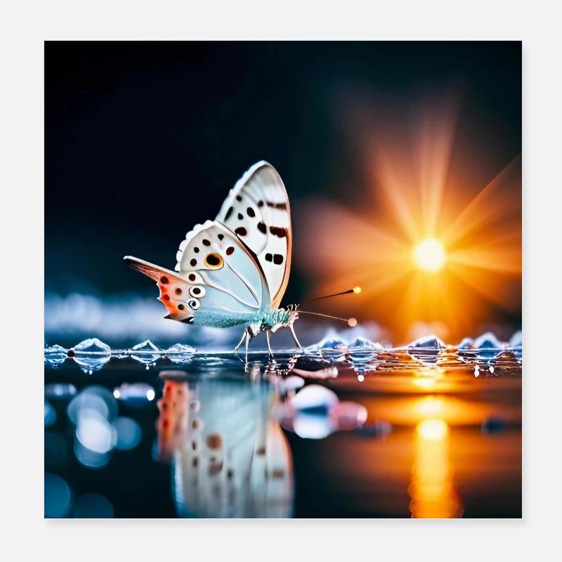 Papillon Nuit Poster 20 x 20 cm