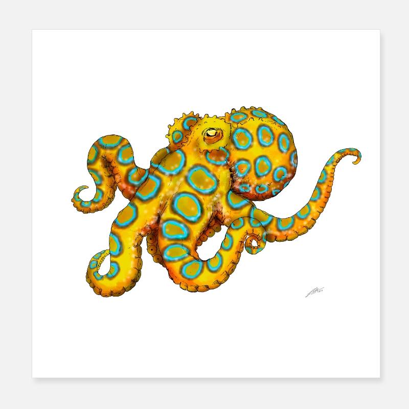 BLAURING-KRAKE Poster 20x20 cm