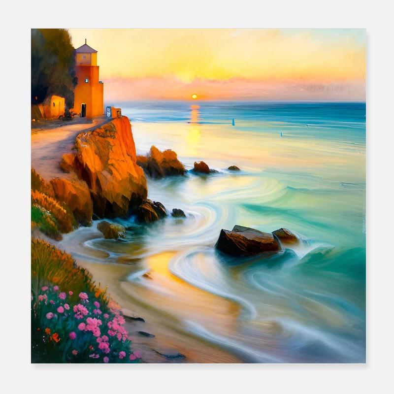 Impressionism Bay Poster 8" x 8" (20x20 cm)
