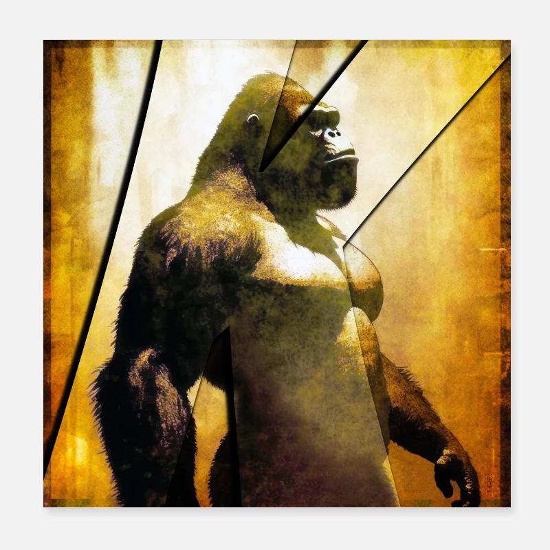 Gorille 03 - K Poster 20 x 20 cm
