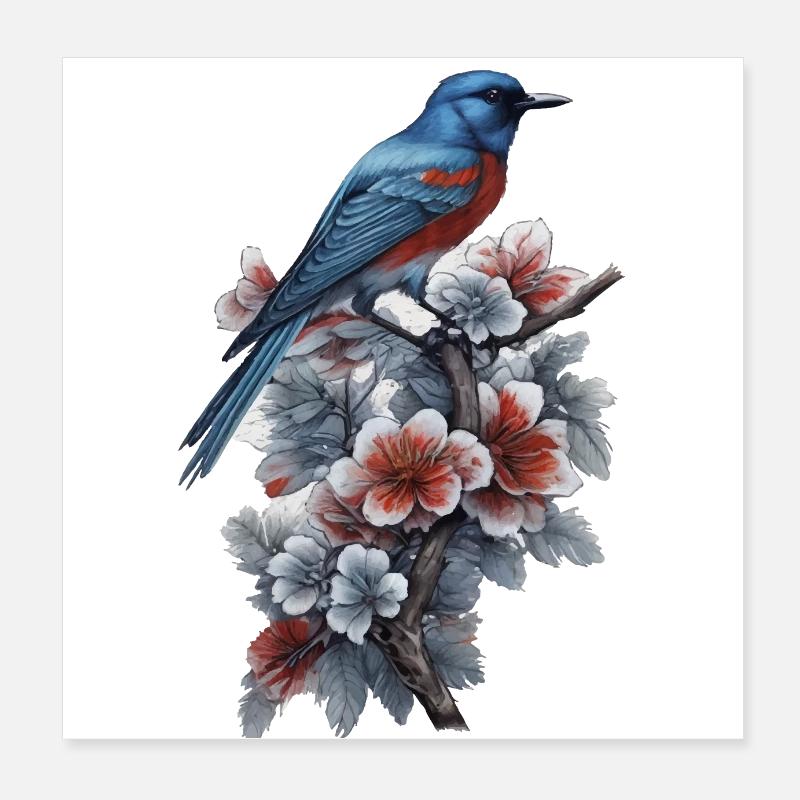 Oiseau Poster 20 x 20 cm